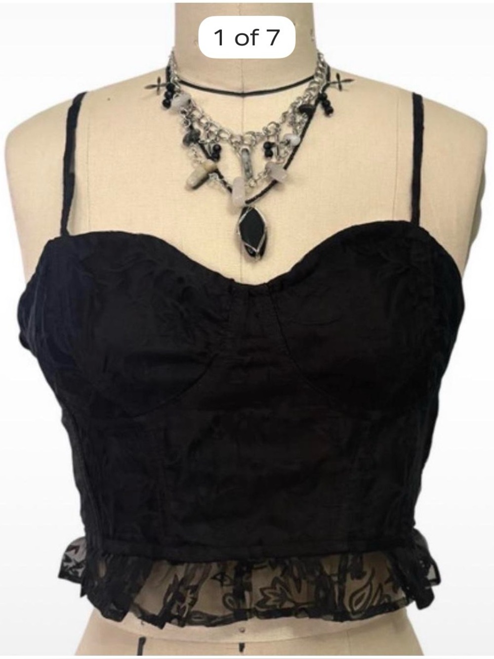 Free People Black Bustier Corset Cami Top Size Small - Picture 2 of 7